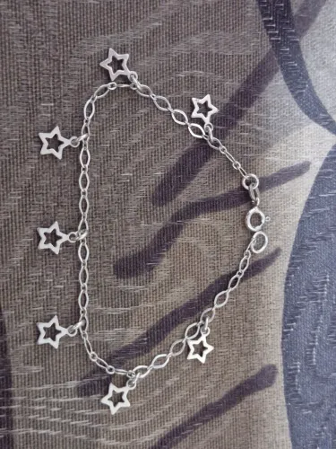 Tornozeleira de prata Italiana 925