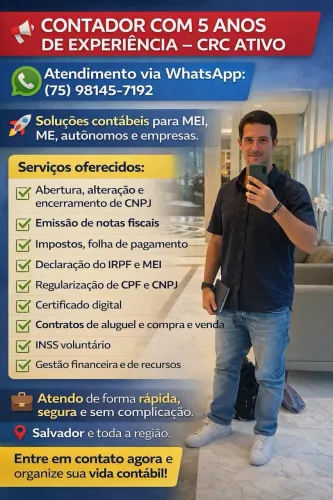 CONTADOR COM 6 ANOS DE EXPERIÊNCIA - CRC ATIVO