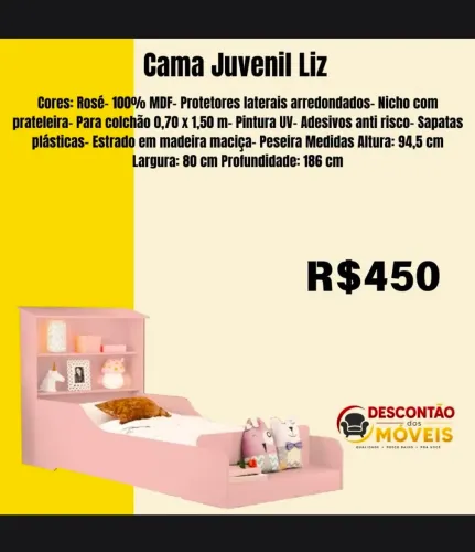 Cama infantil juvenil menina liz