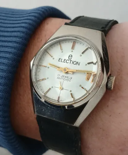 Relógio raro antigo original suíço à corda ELECTION SWISS MADE anos 70 de coleção