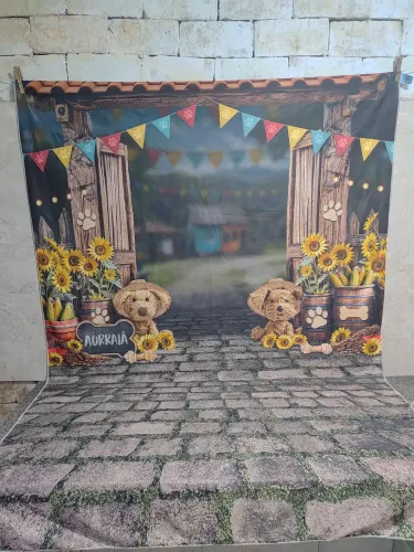 Painel fundo fotográfico para pets Banho E Tosa
