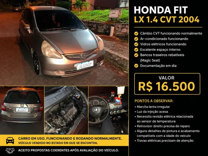 Honda Fit LXL 1.4/ 1.4 Flex 8v/16v 5P Aut. 2004