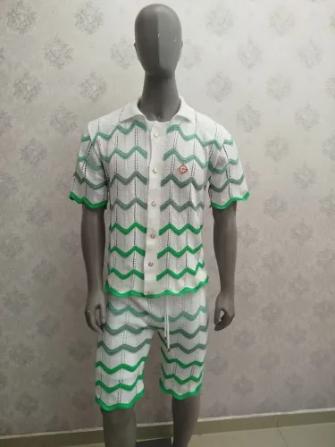 Conjunto tricô casablanca ondas Verdes