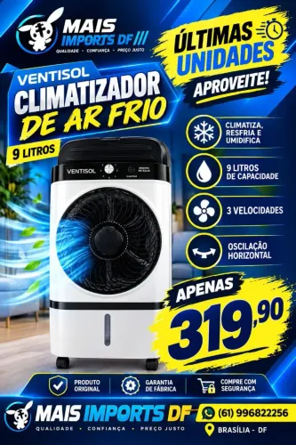 Climatizador 9 litros novo