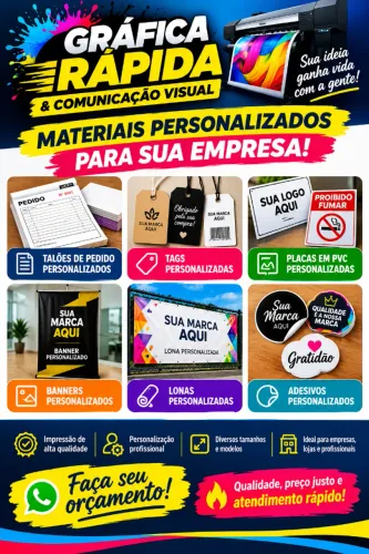Gráfica rápida e comunicação visual ! talões de pedidos ,imas personalizados, banner,etc