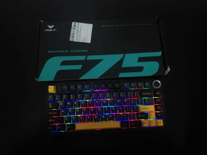Teclado Mecânico Epomaker Aula F75 (Thunder Black) - Completo na Caixa, Impecável!