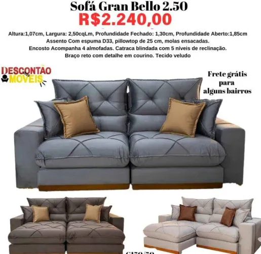 Sofá retrátil reclinável  novo direto da fábrica 