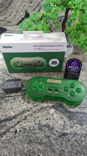 CONTROLE SEM FIO SUPER NINTENDO E SUPER FAMICOM - VERDE TRANSLUCIDO