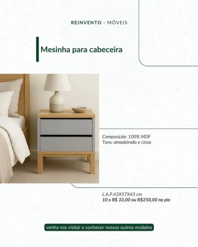 Outlet Móveis - Mesa de Cabeceira