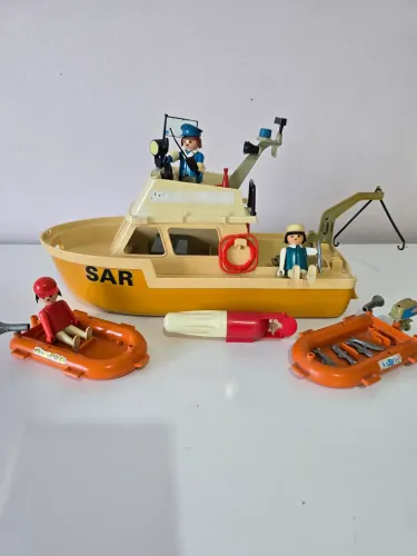 Brinquedo Antigo Barco de Serviço SAR Plauymobil Trol Anos 80 Raro