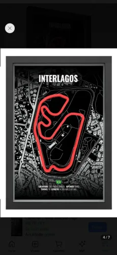 Quadro Decorativo de Interlagos | 3d | Com Moldura e Vidro | Altura 33cm | Largura 24cm