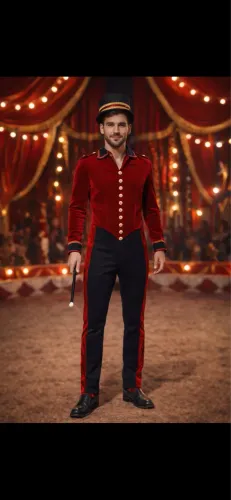 Fantasia de mestre de circo tamanho P adulto 