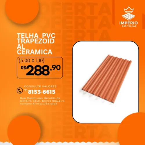 Telha PVC Trapezoidal Cerâmica