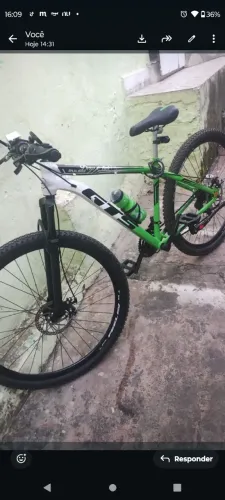 bicicleta aro 29 branca e verde  nova 