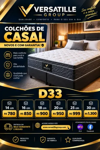 Colchão de Casal D33 Novo com Garantia ? Várias Espessuras