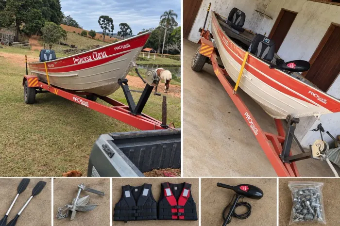 Barco ProBoat Pro 500 5,5m + Yamaha 15HP + Carreta 2019 Completo