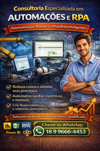 Automação e RPA | Excel, Planilhas e Processos Automáticos