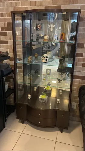 Cristaleira antiga vidro curvo, raridade.