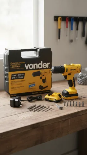 Parafusadeira Furadeira a Bateria Vonder 3/8" 12 V