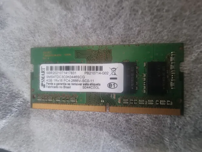 Memória RAM 4gb notebook