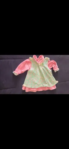 Vestido infantil inverno plush veste 1/2 anos 