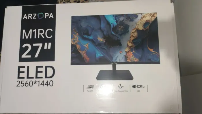 Monitor Arzopa M1RC IPS 27' QHD 180Hz (Novo, mas com defeito, LEIA A DESCRIÇÃO)