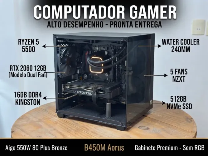 PC Gamer R5 5500+16gb+RTX 2060 12gb