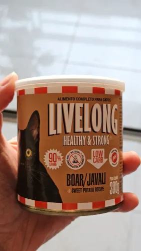 8 Latas Patê Gato Livelong Javali 300g