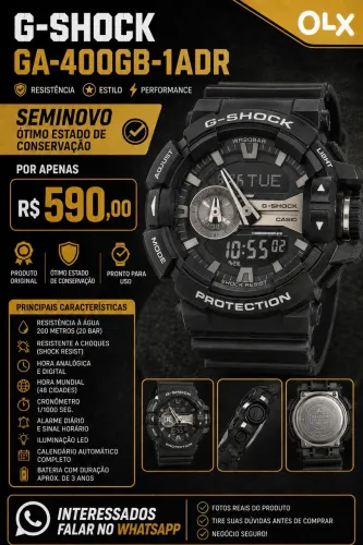 RELÓGIO CASIO G-SHOCK GA-400GB-1ADR