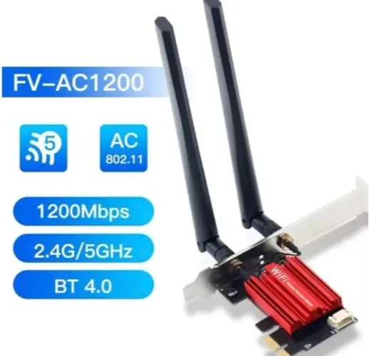 placa wifi dualband 2.4ghz/5ghz 1200mbps + bluetooth 4.0