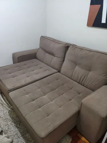 Sofá retrátil reclinável luxo confortável 2,5m
