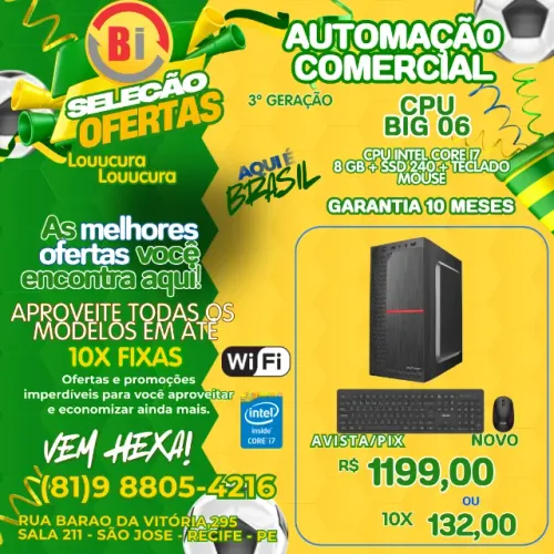 Computador Desktop Intel Core I7 8gb Ssd 120gb 4 Gb - Em ate 10x Fixas