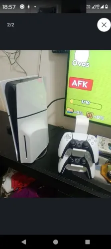Ps5 de 1TB com leitor de disco não possui caixa e dois controles e base de carregamento