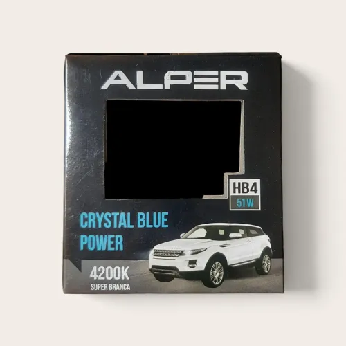Par de lâmpadas automotiva halógena Alper Crystal Blue Power HB4 51W (4200K)