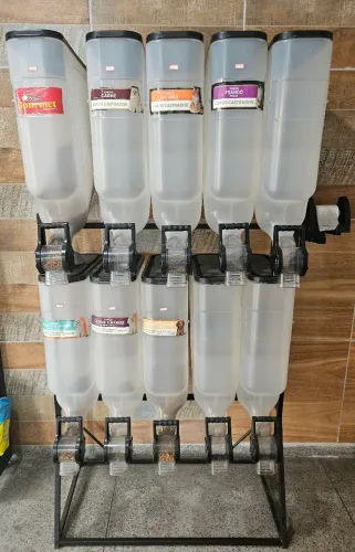 Dispenser Expositor 10 Módulos - 40 Litros para Grãos e Ração<br>R$ 900,00