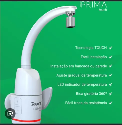 Torneira Elétrica Zagonel Prima Branca