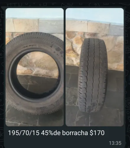  Pneu 195/70/15 com 45% de borracha R$ 170,00
