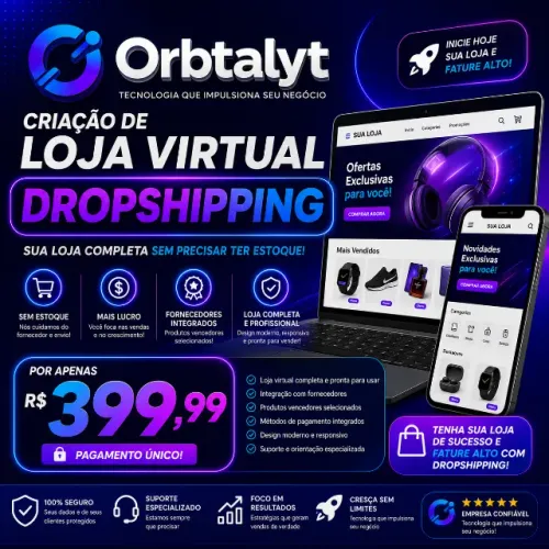 Criação de Loja Virtual DropShipg Venda Sem Estoque