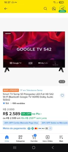 TV Semp nova na caixa , com nota fiscal , controle , toda completa. Tv e nova . 