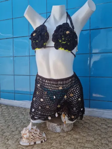 Conjunto lindo de crochê