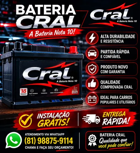 Bateria de carro CRAL ASSISTÊNCIA HELIAR