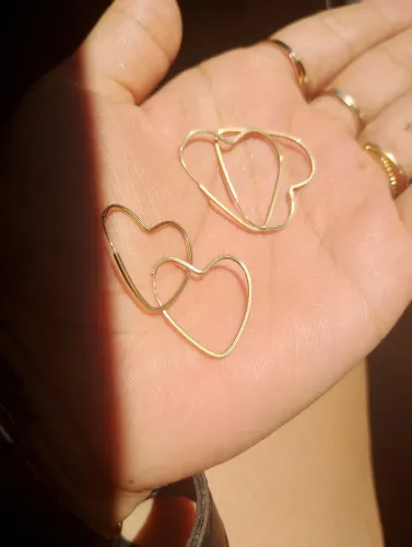 2 pares de brinco de ouro 18k