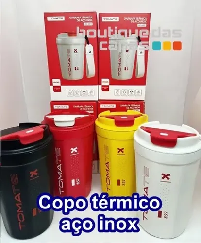 Copo squeeze termico aço inox c tampa 400ml ak-4003 malhação academia
