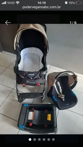 Carrinho burigotto + beb conforto + ninho beb