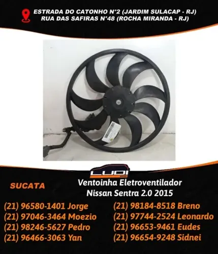 Ventoinha Eletroventilador Nissan Sentra 2.0 2015