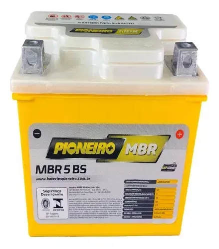 Bateria Selada BIZ TITAN FAN PIONEIRO MBR5-BS (YTX5L-BS) 12V 5AH