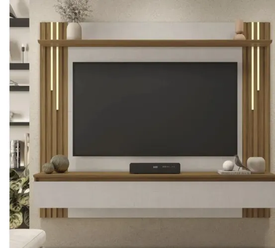 Painel para 65 polegadas com led ripado super moderno 