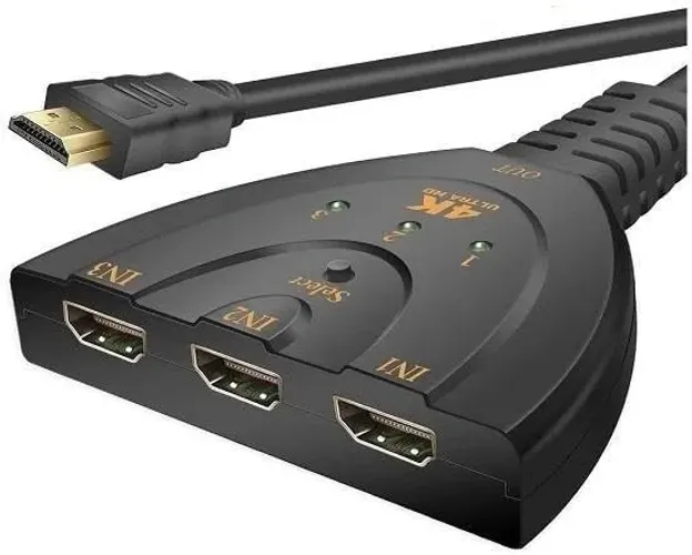 cabo divisor hdmi Hub 3x1 switch adaptador 3 entrada Para 1 saida