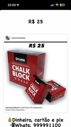 Magnésio Chalk Block Cross Escalada 56g 4climb
