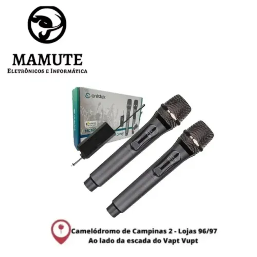 Microfone Duplo Sem Fio UHF ON-MC820 - Onistek